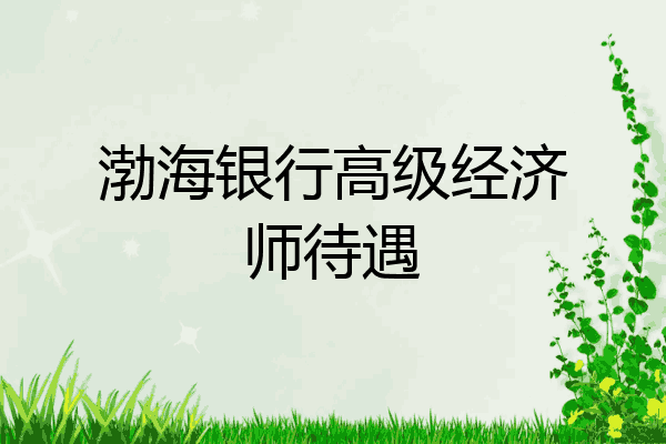 渤海银行高级经济师待遇