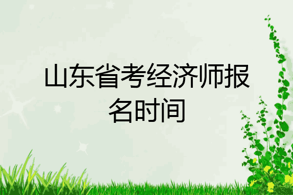 山东省考经济师报名时间