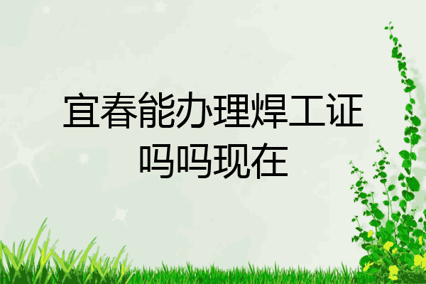 宜春能办理焊工证吗吗现在