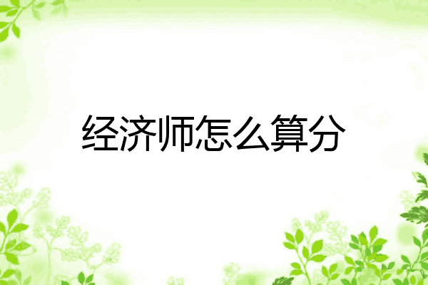 经济师怎么算分
