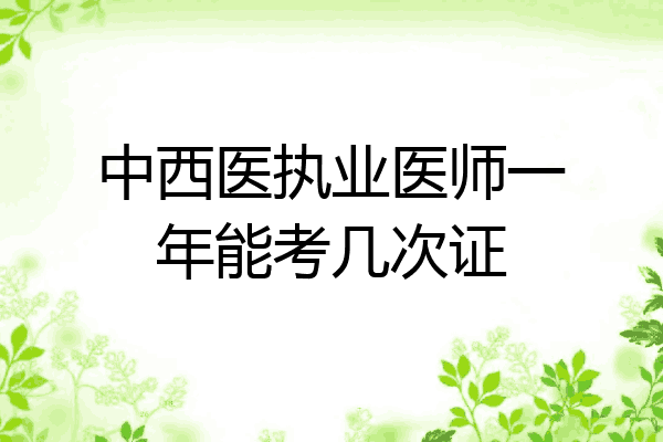 中西医执业医师一年能考几次证