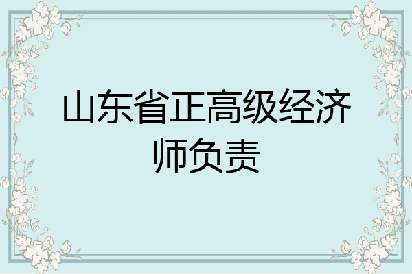 山东省正高级经济师负责