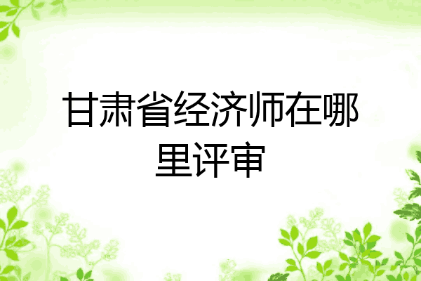甘肃省经济师在哪里评审