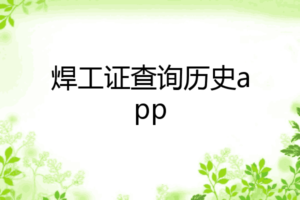 焊工证查询历史app