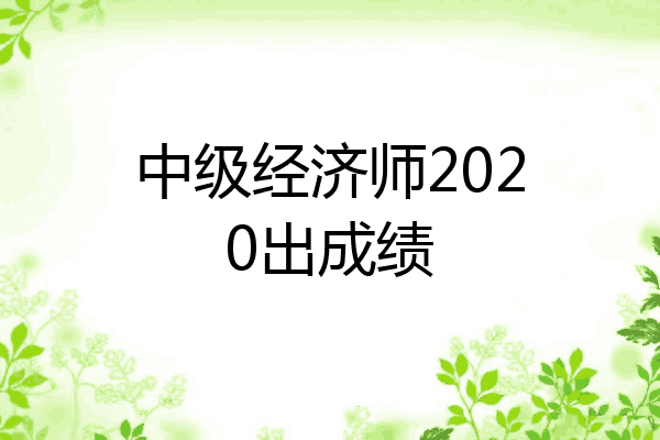 中级经济师2020出成绩