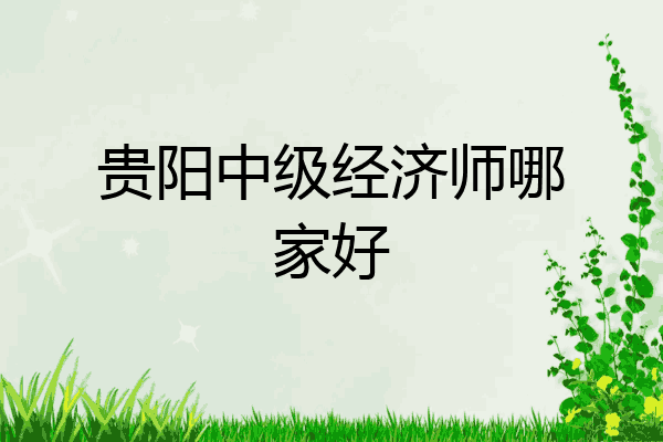贵阳中级经济师哪家好