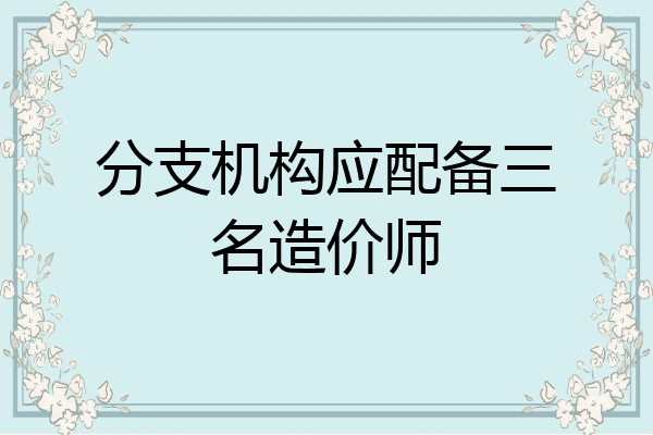 分支机构应配备三名造价师
