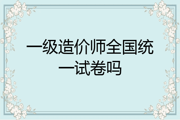 一级造价师全国统一试卷吗