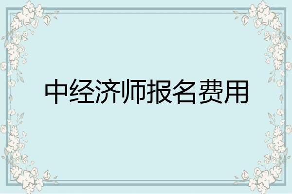 中经济师报名费用