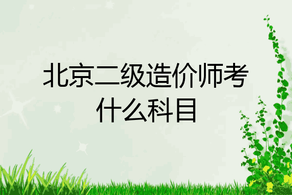 北京二级造价师考什么科目
