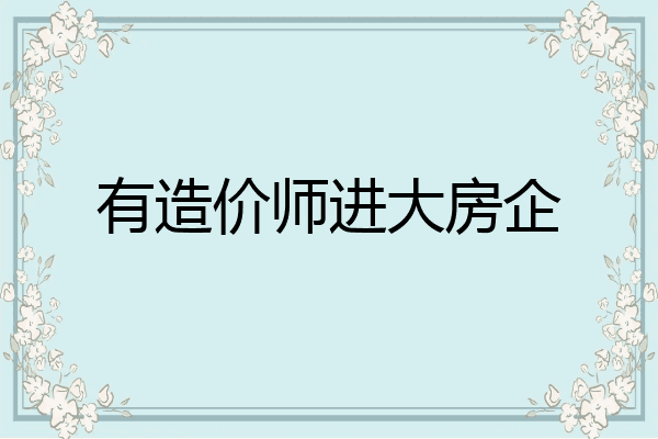有造价师进大房企