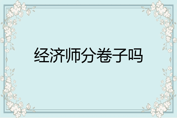 经济师分卷子吗