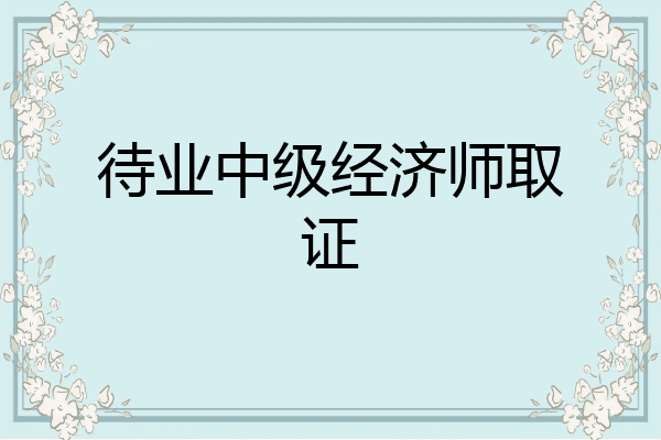 待业中级经济师取证