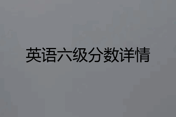 英语六级分数详情