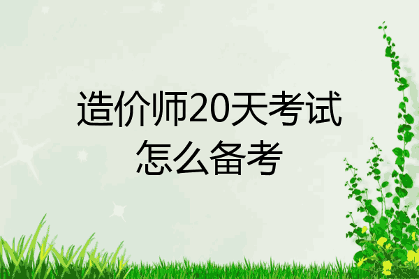 造价师20天考试怎么备考