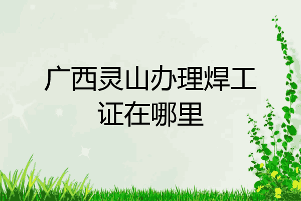广西灵山办理焊工证在哪里
