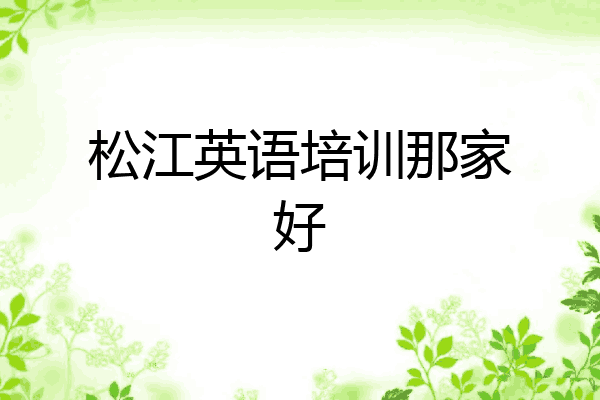 松江英语培训那家好