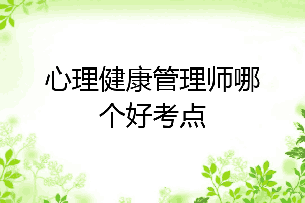 心理健康管理师哪个好考点