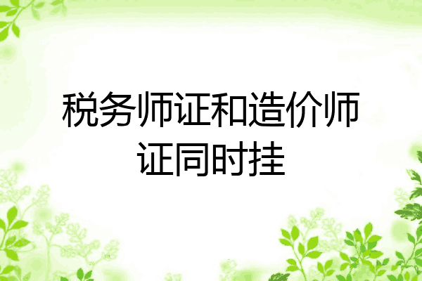 税务师证和造价师证同时挂