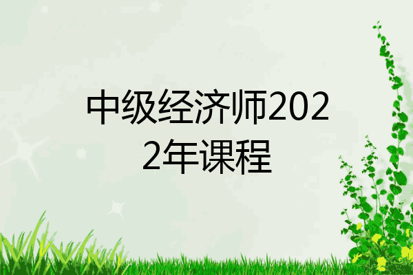 中级经济师2022年课程