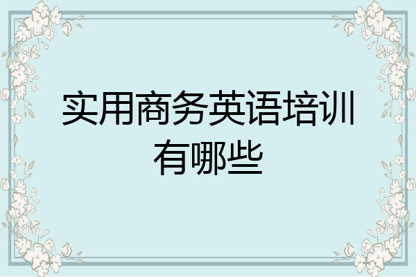 实用商务英语培训有哪些