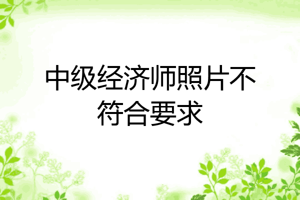中级经济师照片不符合要求