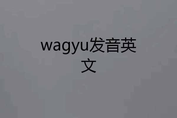 wagyu发音英文