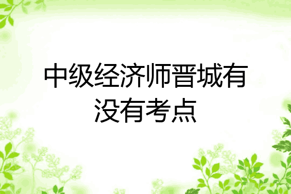 中级经济师晋城有没有考点