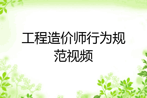 工程造价师行为规范视频