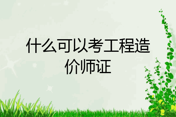 什么可以考工程造价师证