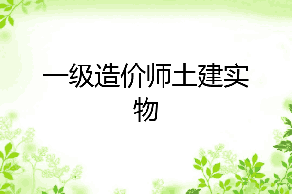 一级造价师土建实物
