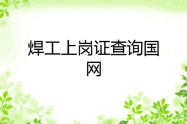 焊工上岗证查询国网