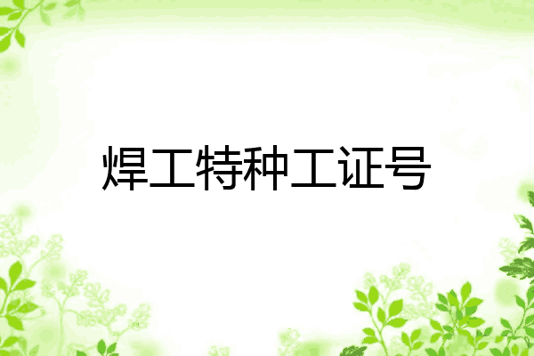 焊工特种工证号