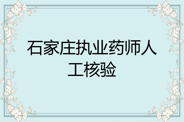 石家庄执业药师人工核验