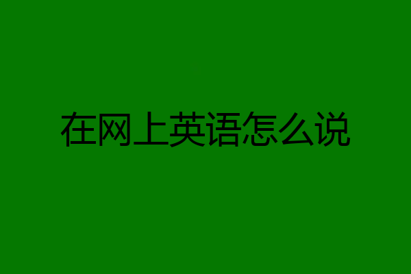 在网上英语怎么说