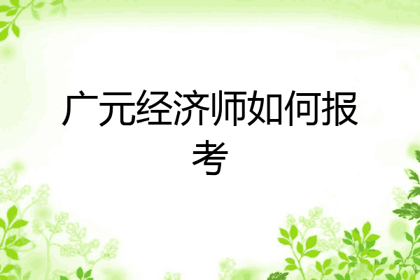 广元经济师如何报考