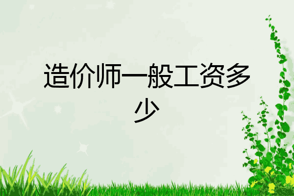 造价师一般工资多少