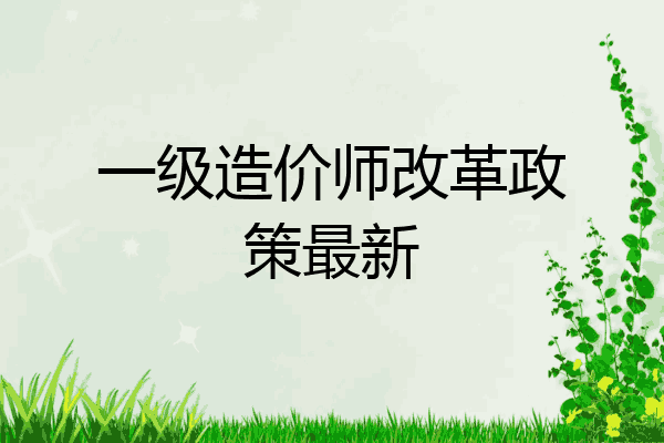 一级造价师改革政策最新