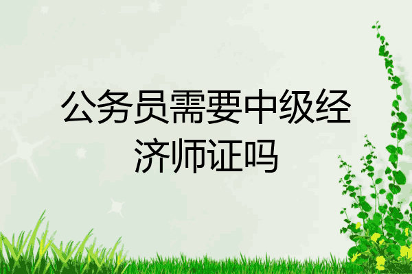 公务员需要中级经济师证吗