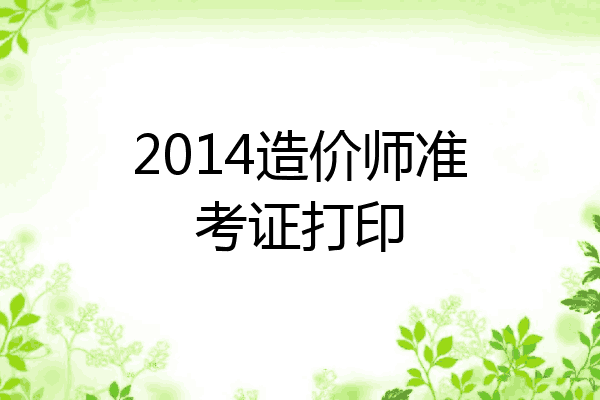 2014造价师准考证打印