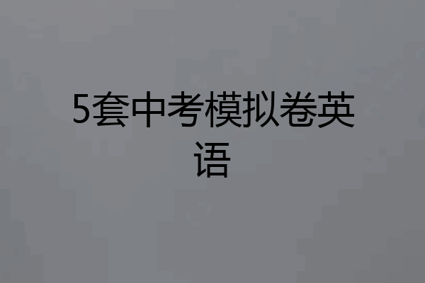 5套中考模拟卷英语