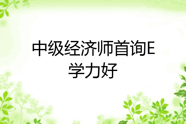 中级经济师首询E学力好