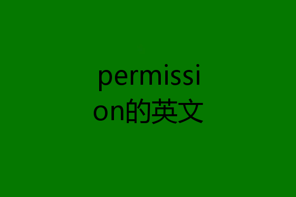 permission的英文