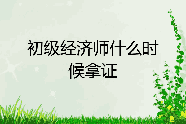 初级经济师什么时候拿证