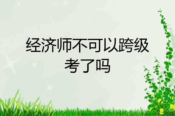 经济师不可以跨级考了吗