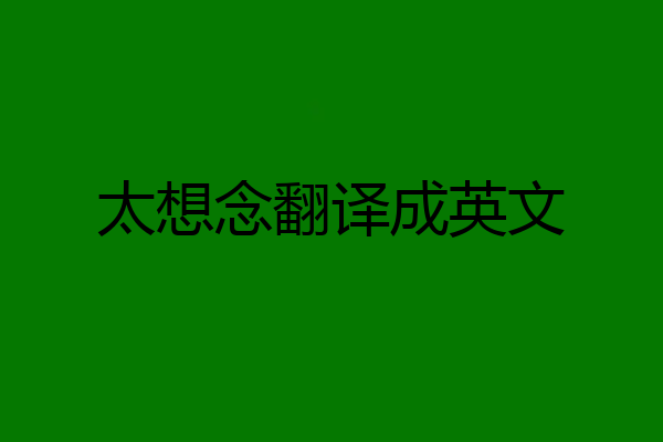 太想念翻译成英文