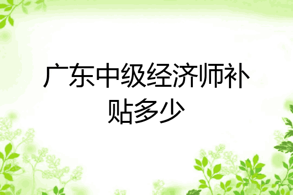 广东中级经济师补贴多少