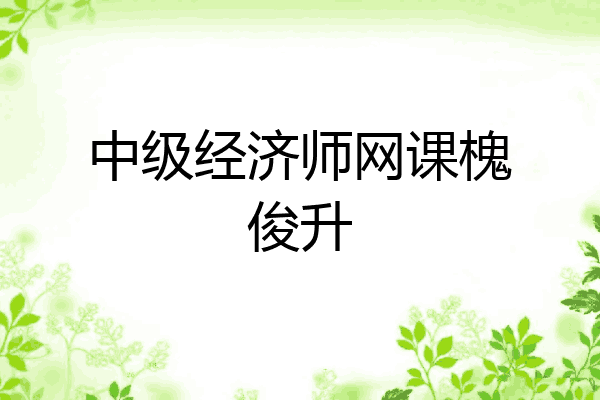 中级经济师网课槐俊升