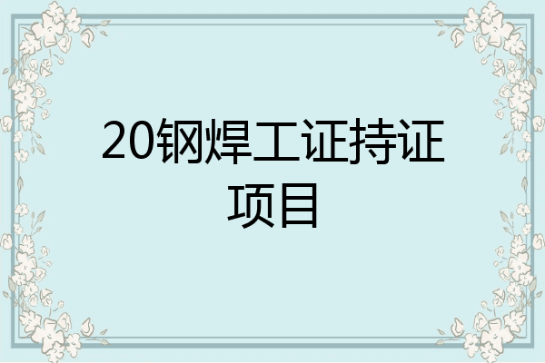 20钢焊工证持证项目