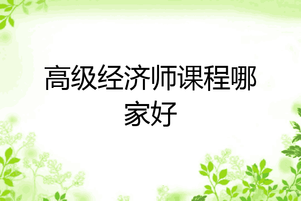 高级经济师课程哪家好